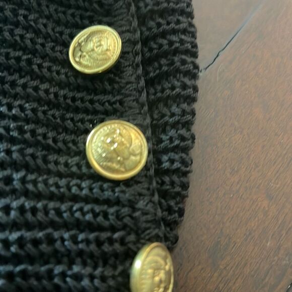 Vintage Diane Von Furstenberg black metallic gold sweater - Picture 5 of 11